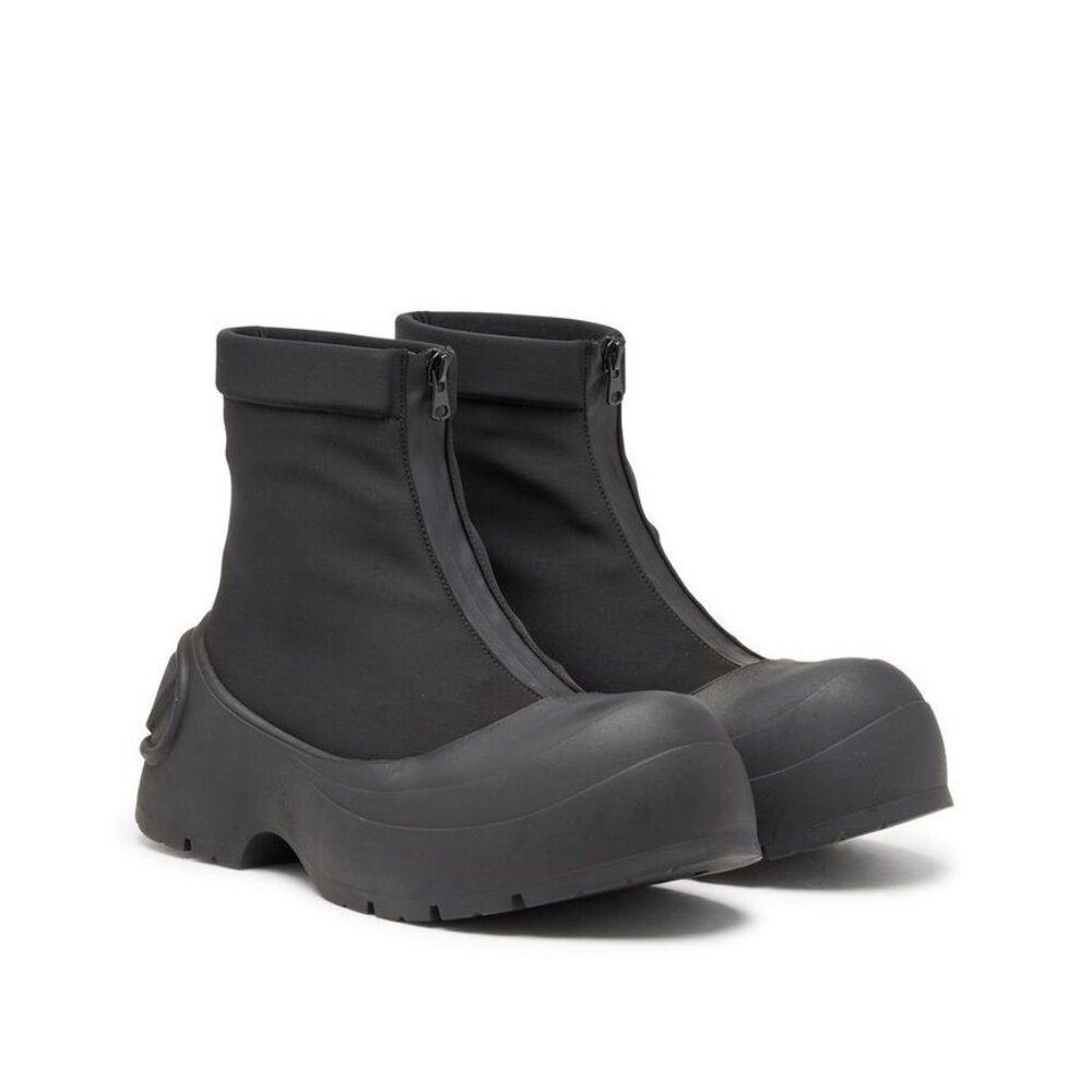 Diesel D-Donald CH Rubber Trimmed Ankle Boots in Black - Picture 2 of 9